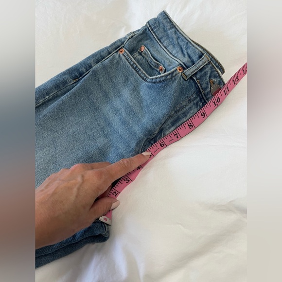 REISS | Women's SZ 26 Petite | High Rise Slim Straight Cut Jeans | Medium Wash - Picture 7 of 9